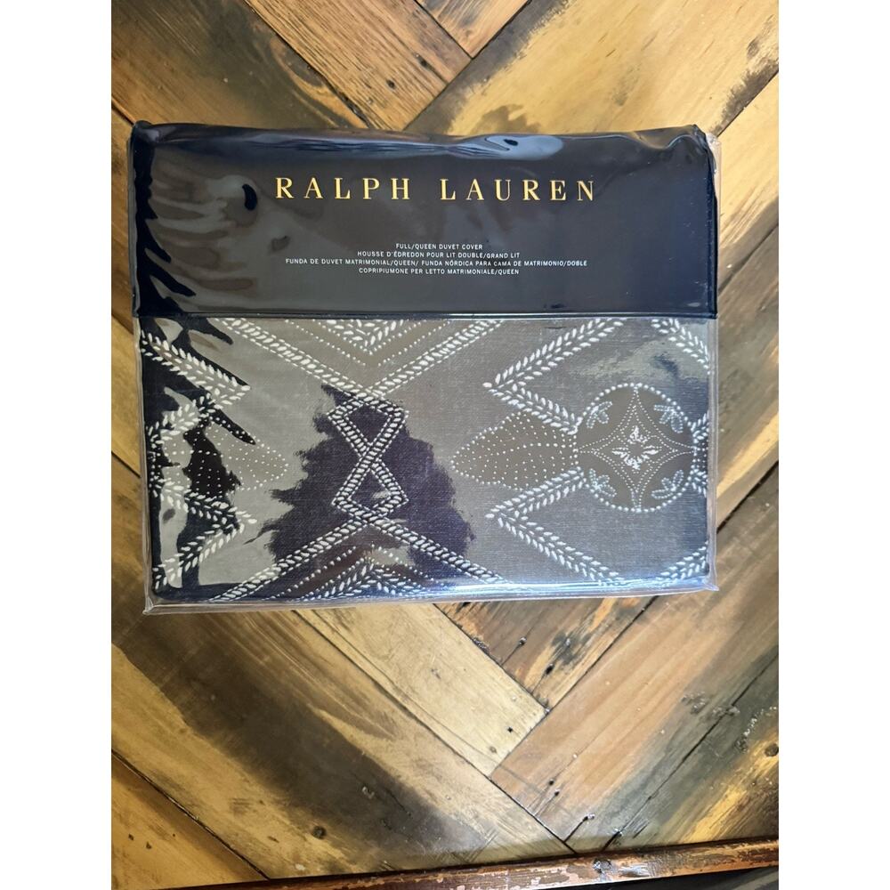 NWT Ralph Lauren Francois Full/Queen Duvet Cover Navy Blue 100% Cotton 96" x 92" - Picture 4 of 8
